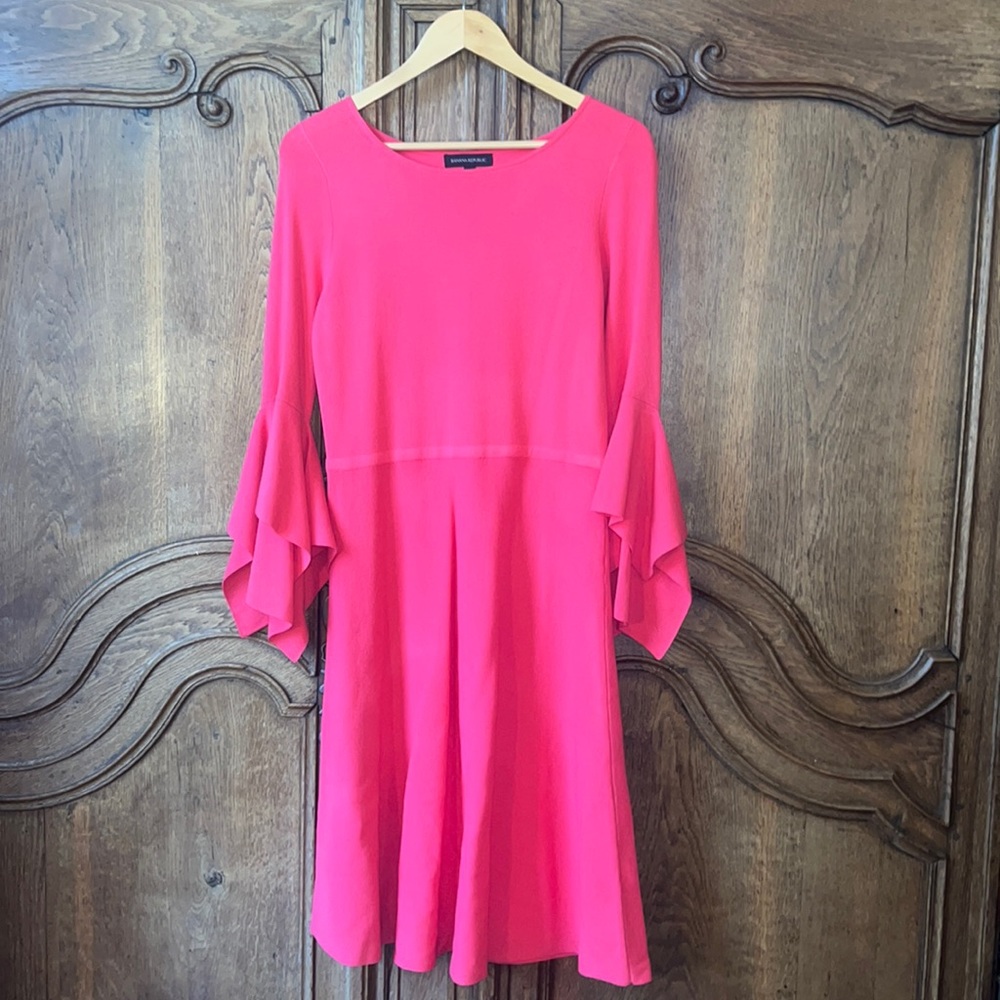 Banana Republic Pink Knit Handkerchief Sleeve Dress - Picture 3 of 15